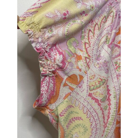 Lauren Ralph Lauren Peasant Floral Cap Sleeve Paisley Blouse Top Cottage Boho XL - Picture 3 of 8